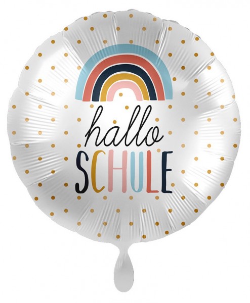 Hallo Schule Regenbogen Folienballon 43cm