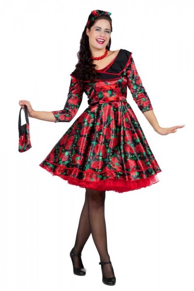 50er Jahre Rosenkleid für Damen