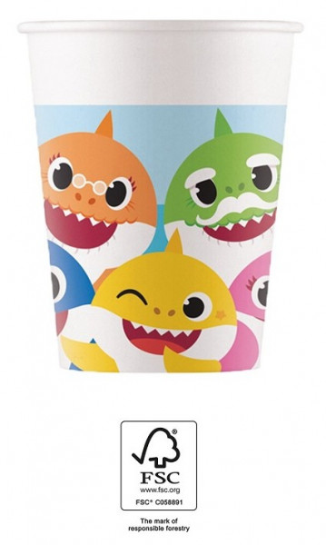 8 FSC Baby Shark Pappbecher 200ml