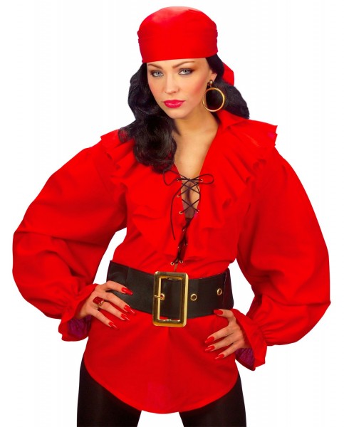 Rote Piratenlady Bluse Sila