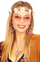Hippie Set Flower Power 3-Teilig
