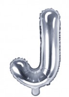 Folienballon J silber 35cm