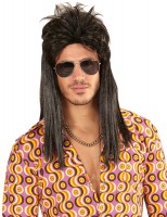 Schwarze Vokuhila Perücke