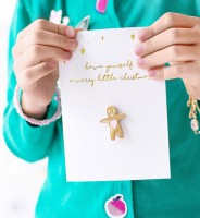 Vorschau: Weihnachtskarte golden Gingerbread 14,8cm