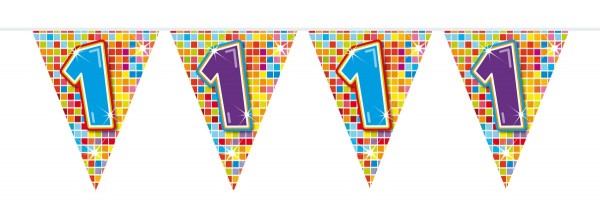 Groovy 1st Birthday Wimpelkette 3m