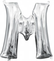 Mini Folienballon Buchstabe M silber 35cm
