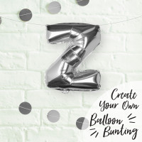 Vorschau: Silberner Z Buchstaben Folienballon 40cm