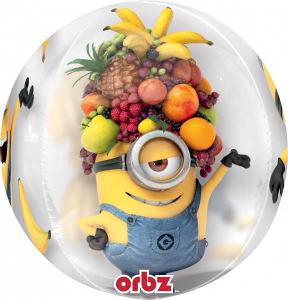 Kugelballon Verrückte Minions transparent 3