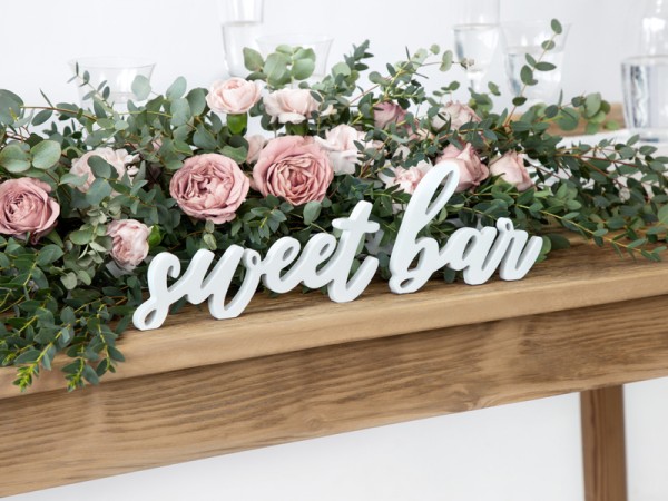Sweet bar Deko Schriftzug weiß 37 x 10cm 2