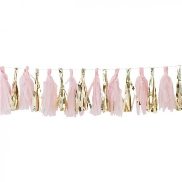 Oh Baby Quastengirlande rosa-gold