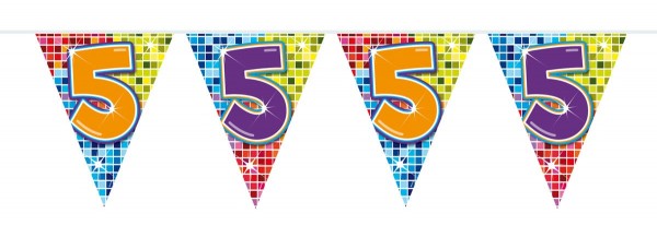 Groovy 5th Birthday Wimpelkette 3m