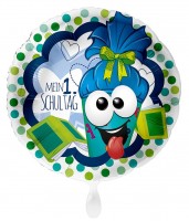 Blauer Folienballon Erster Schultag 43cm