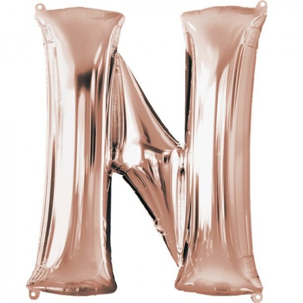 Buchstabe N Folienballon roségold 41cm