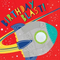 16 Space Party Servietten 33cm