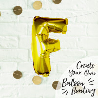 Vorschau: Goldener Buchstabe F Folienballon 40cm