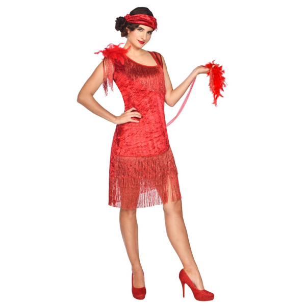 Rotes Flapper Damenkostüm Diana