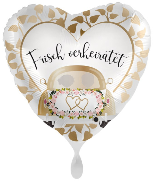 Weddingcar Heart Folienballon DE 43cm