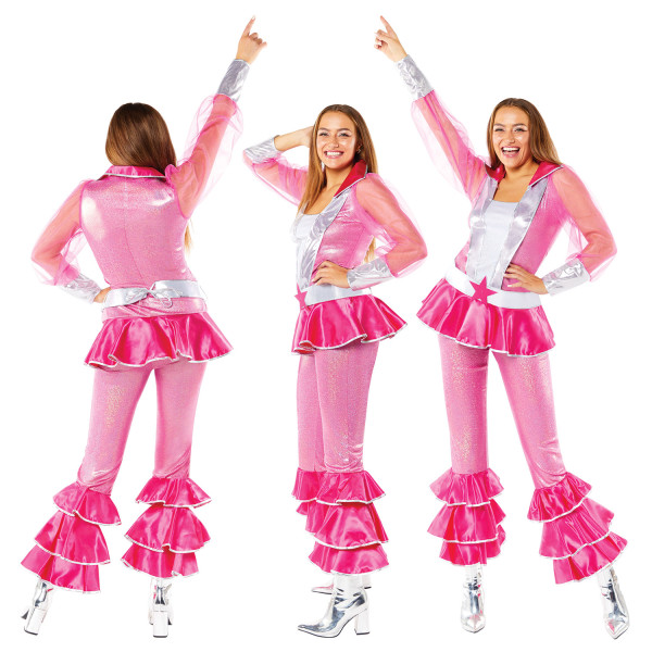 70er Jahre Disco Queen Kostüm pink 6