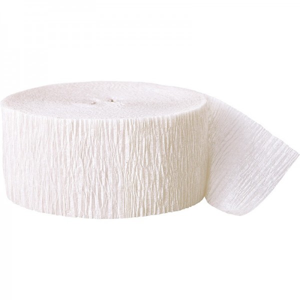 Krepppapier Luftschlange Fiesta Weiß 24,6m