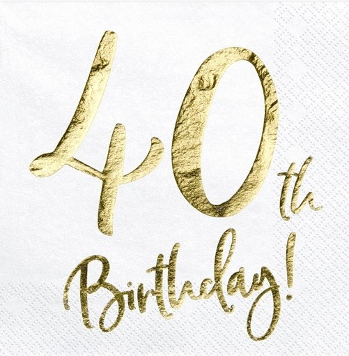 20 Glossy 40th Birthday Servietten 33cm