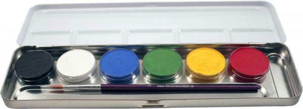 Schminkset Mit Pinsel 6 Farben In Palette
