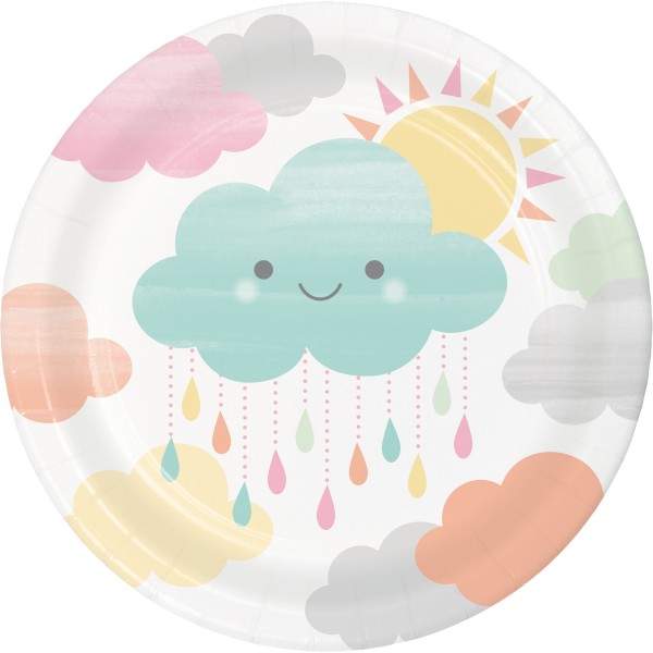 8 Kleine Wolke Pappteller 18cm