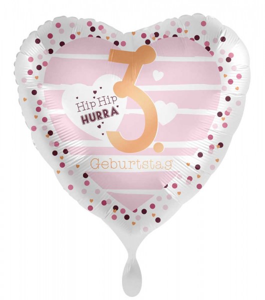 3. Geburtstag Herz Folienballon 45cm
