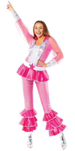 70er Jahre Disco Queen Kostüm pink