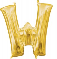 Mini Folienballon Buchstabe W gold 35cm