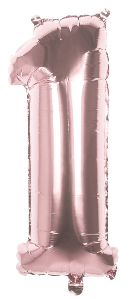 Roségoldener Zahl 1 Folienballon 86cm