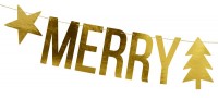 Merry Christmas Girlande gold 1,5m