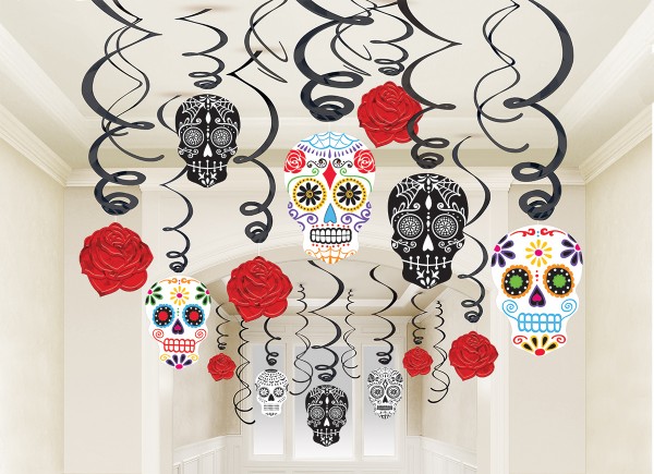 30 Dia de los Muertos Spiralhänger 60cm