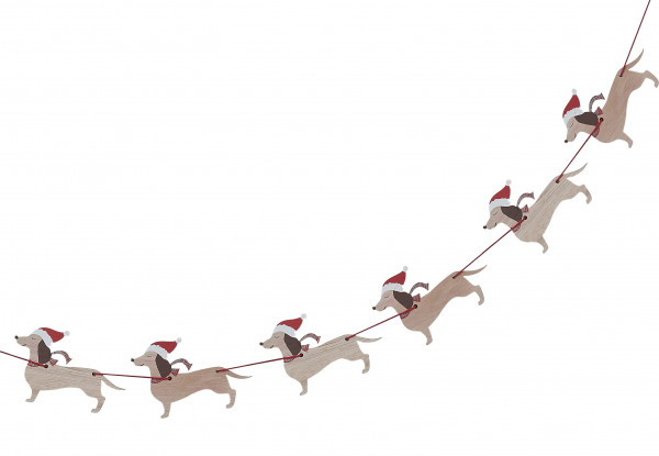 Home for Christmas Hunde Girlande