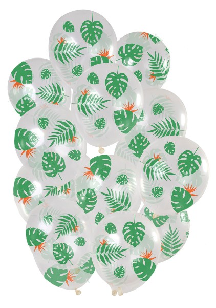 15 Latexballons Tropische Blätter