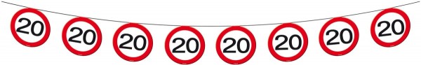 Verkehrsschild 20 Wimpelkette 12m