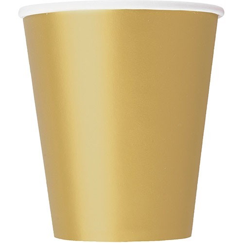 8 Pappbecher Vera gold 266ml
