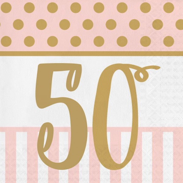 16 Lovely 50th Birthday Servietten 33cm