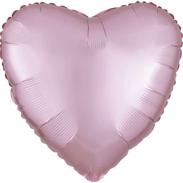 Satin Herzballon pastellrosa 43cm