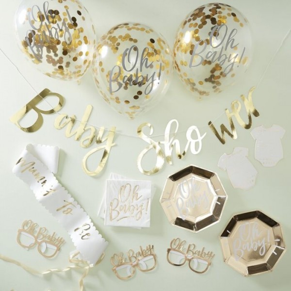 Goldenes Oh Baby Partyset 55-teilig