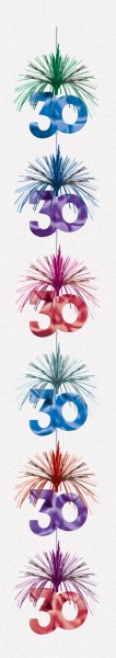 Kaskaden Hängedekoration Bunt Zum 30.Geburtstag 210cm