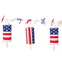 Girlande mit Lampions USA Party 360cm