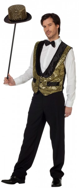 Goldene Pailetten Disco Weste