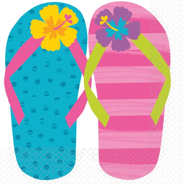 16 Stay cool Sandalen Servietten 33cm