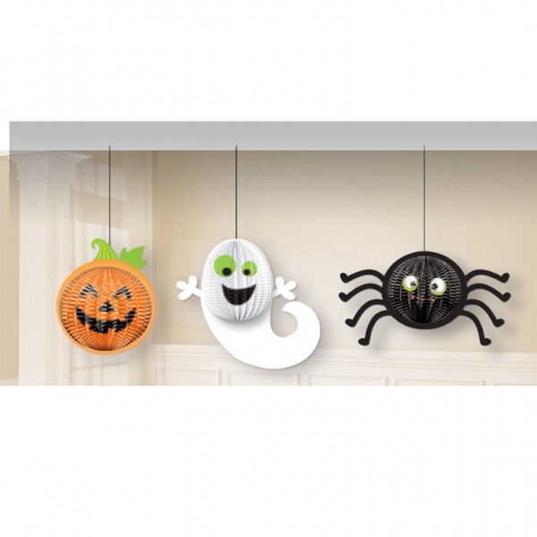 Fröhliche Halloween Geister Hängedeko 20,3cm