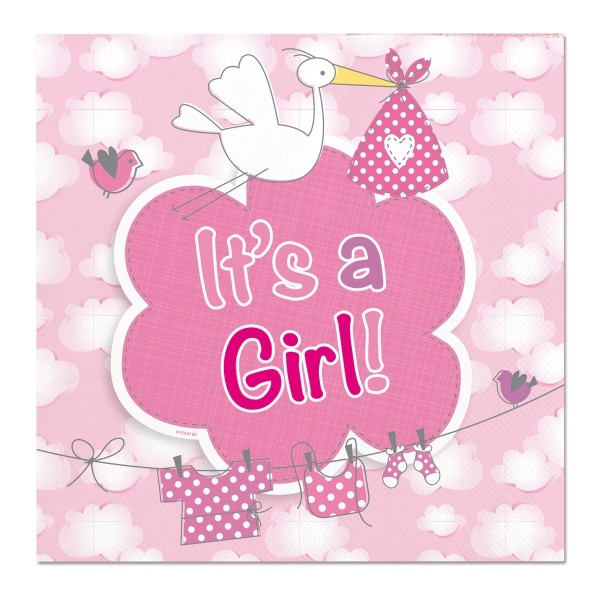 20 Servietten Adebar It´s a Girl 25x25cm