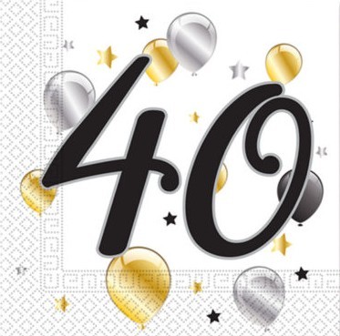 20 Milestone 40 Servietten 33cm
