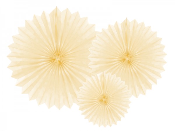 3 Papierrosetten Partystar creme