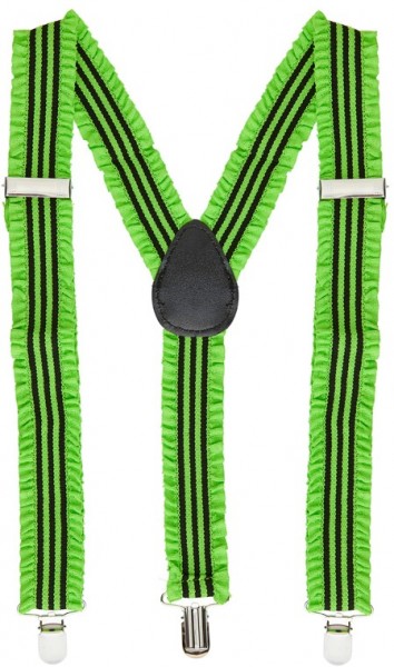 Geraffte Neon Hosenträger Milan Grün