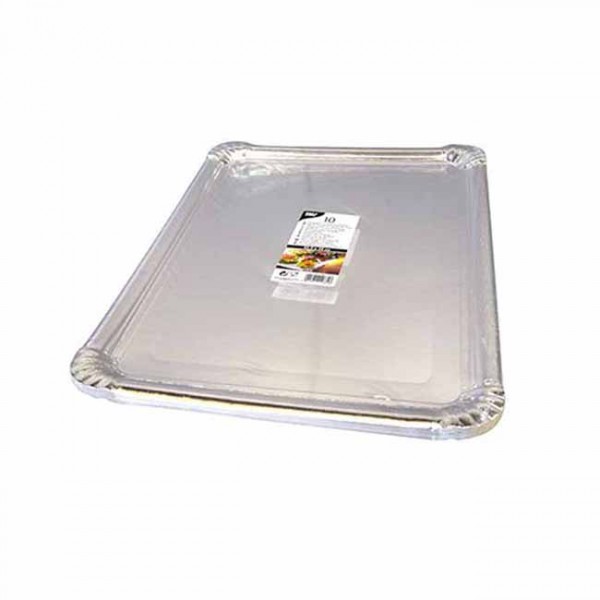 10 Servierplatten aus Pappe silber eckig 45,5cm x 34cm 2
