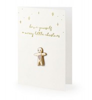 Weihnachtskarte golden Gingerbread 14,8cm